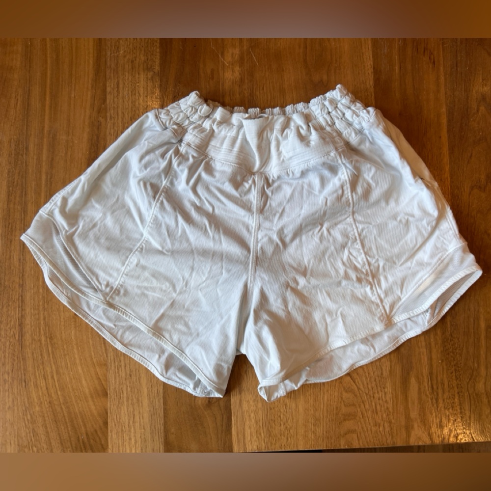 Lululemon Athletica White Hotty Hot High Rise Shorts-lined